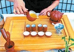 Filling the snifter cups with tea. - Copyright – Stock Photo / Register Mark