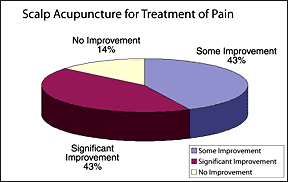 Scalp acupuncture for treatment of pain pie chart. - Copyright – Stock Photo / Register Mark