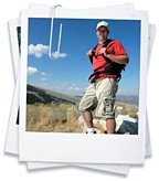 Polaroid of a man hiking. - Copyright – Stock Photo / Register Mark